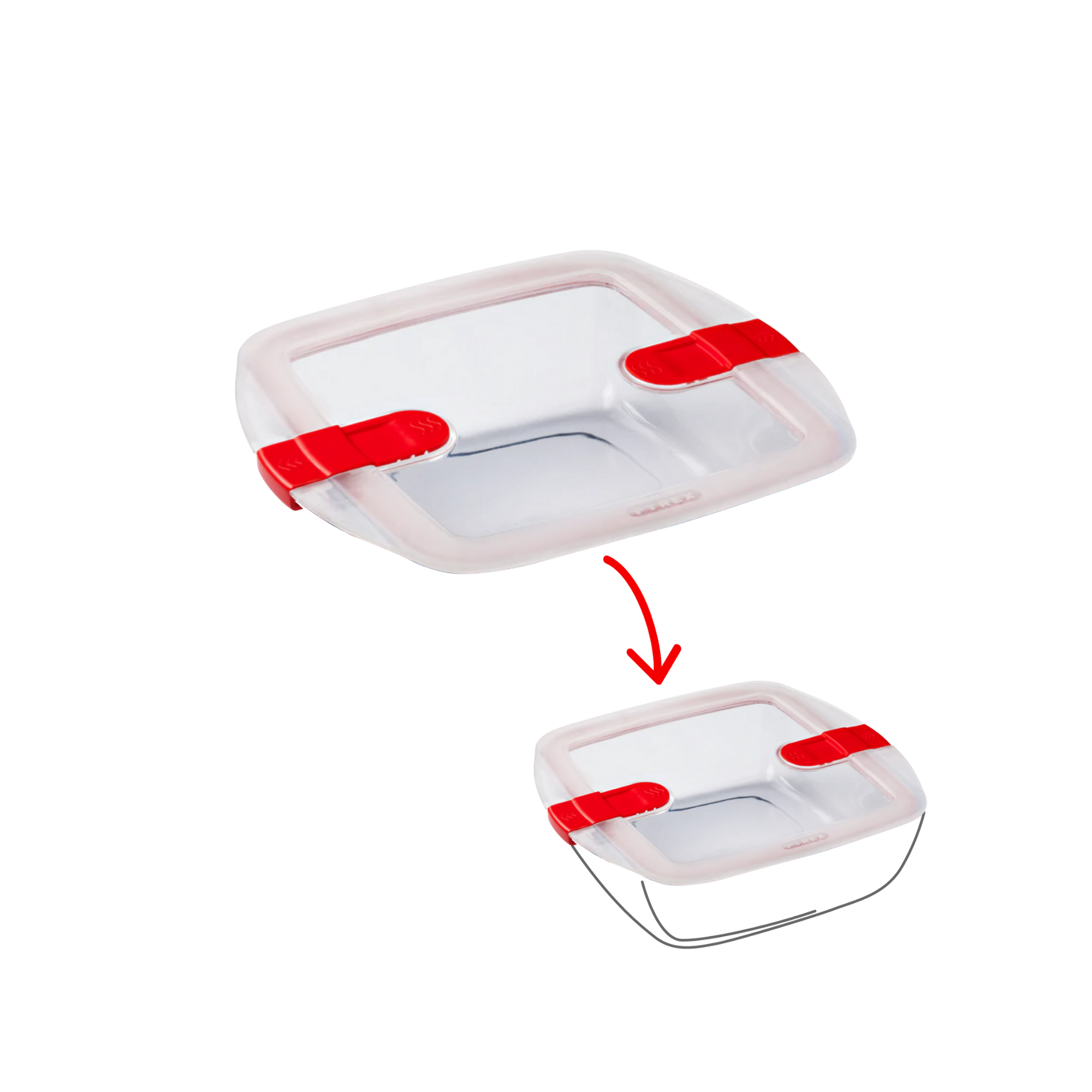 Cook&Heat - Square replacement lid with steam valves