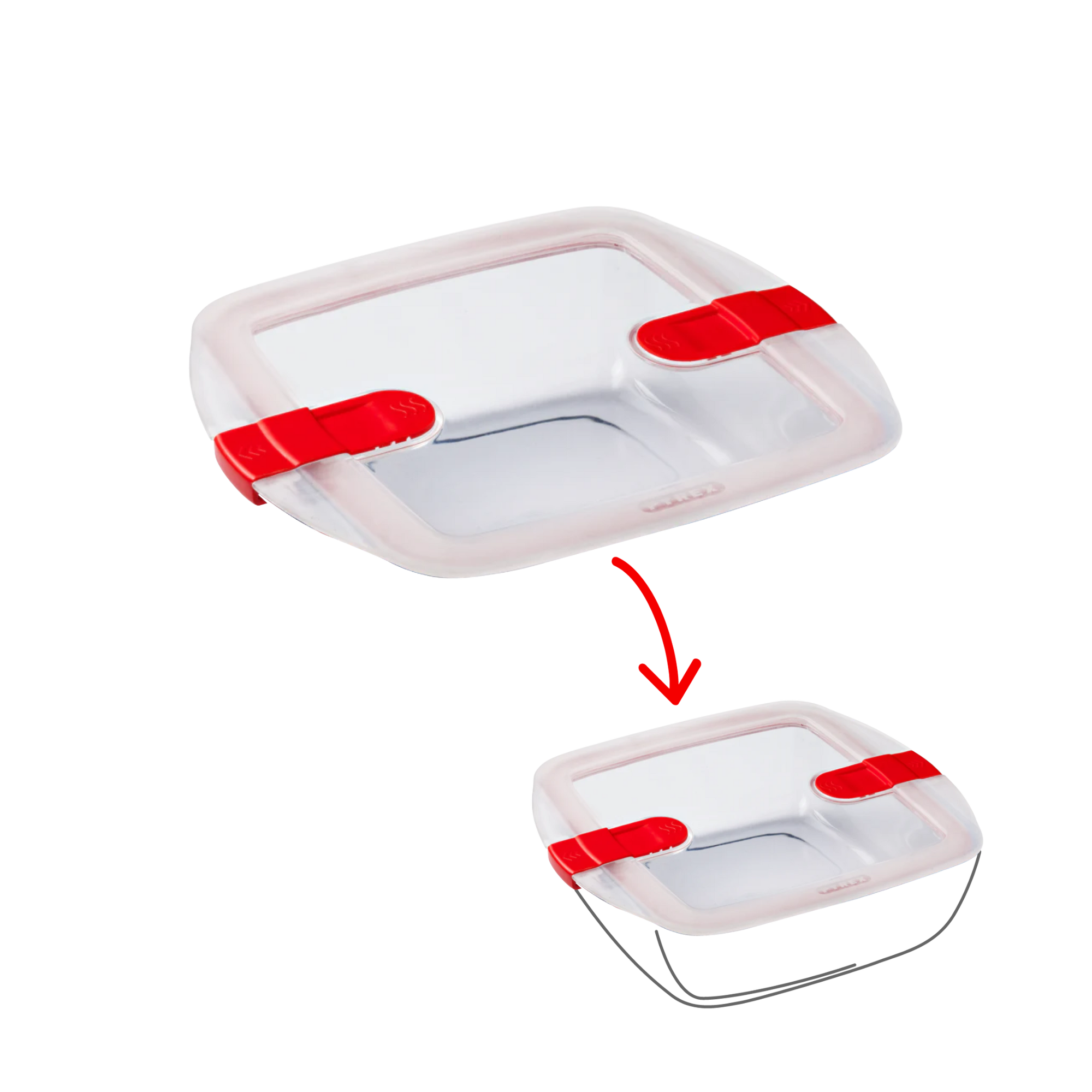 Cook&Heat - Square replacement lid with steam valves