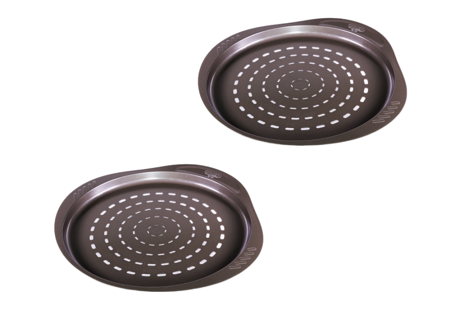 Pizza party - Set di 2 piatti da pizza in metallo - asimetriA