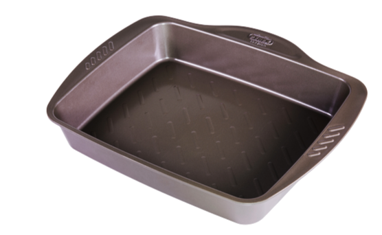 Rectangular metal baking dish with easy grip - asimetriA