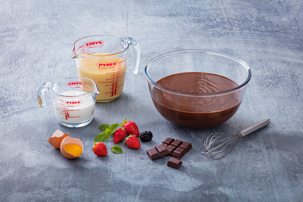 Tradineur Caraffa Dosatrice In Vetro Borosilicato 1 Litro - Resistente Da -40°C A 300°C - Misure In Ml, Tazze E Once