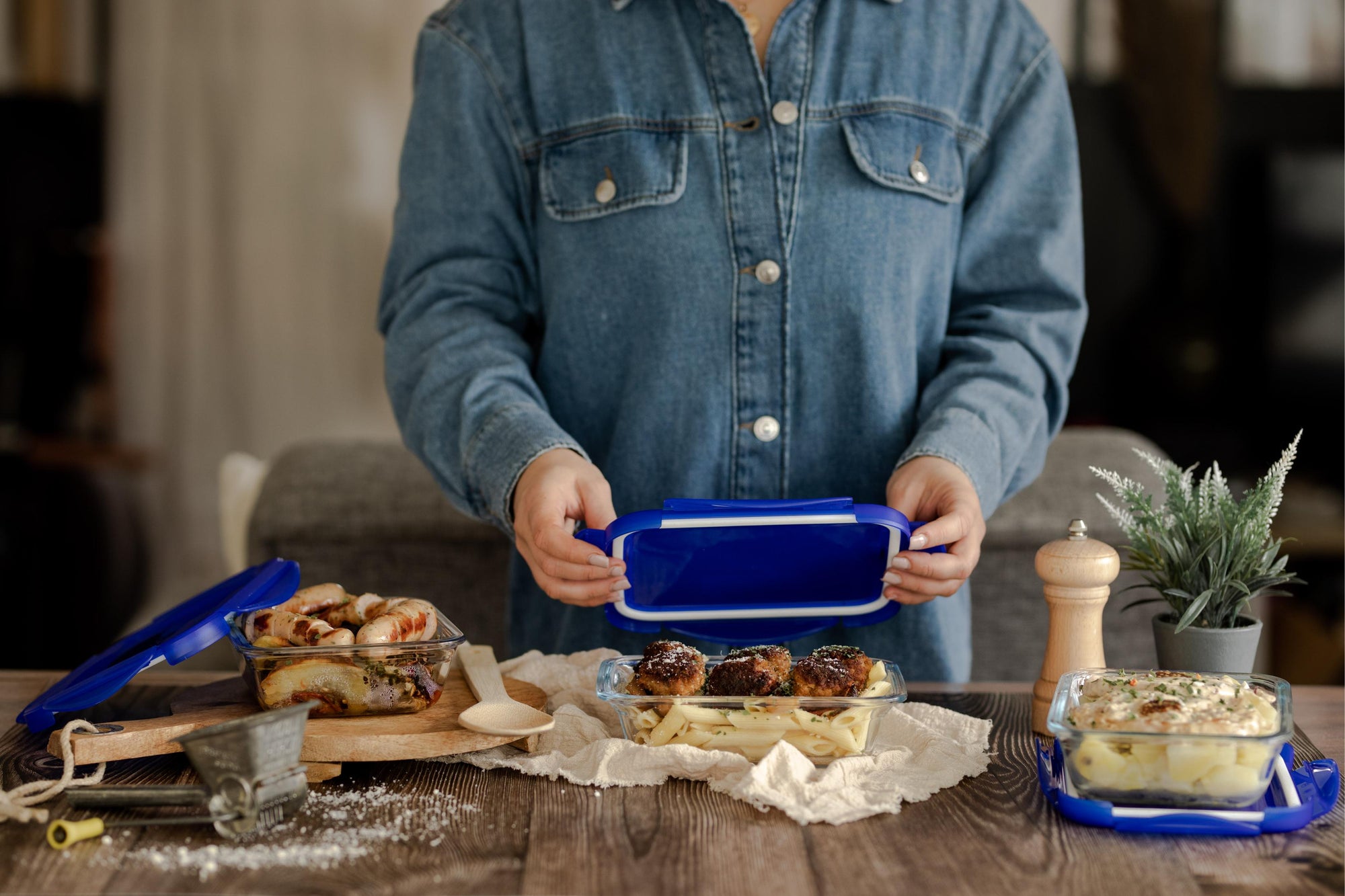 Cook & Go - Lot de 3 Lunch Box en verre cm avec couvercle hermétique