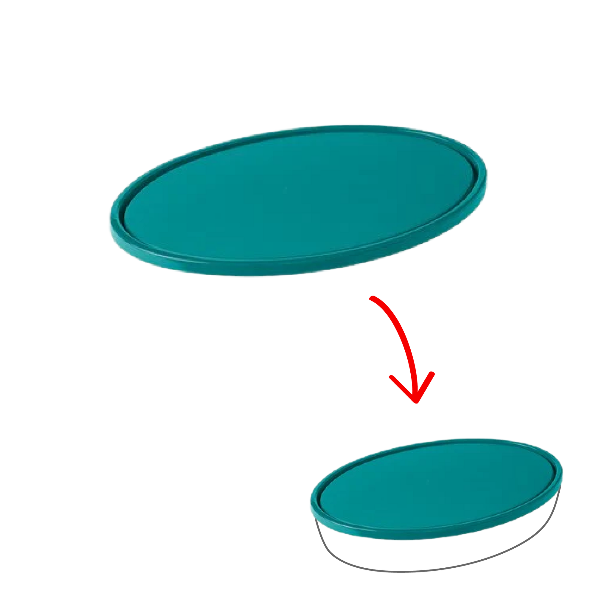 Cook & Store - Oval peacock green XL replacement lid