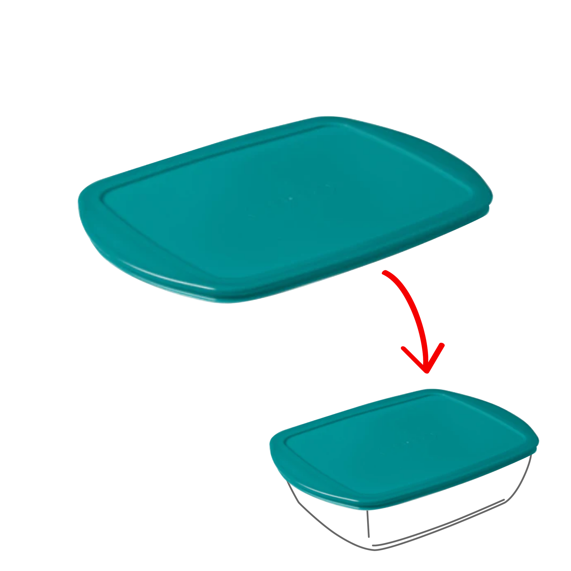 Cook&Store - Ersatzdeckel rechteckig peacock green