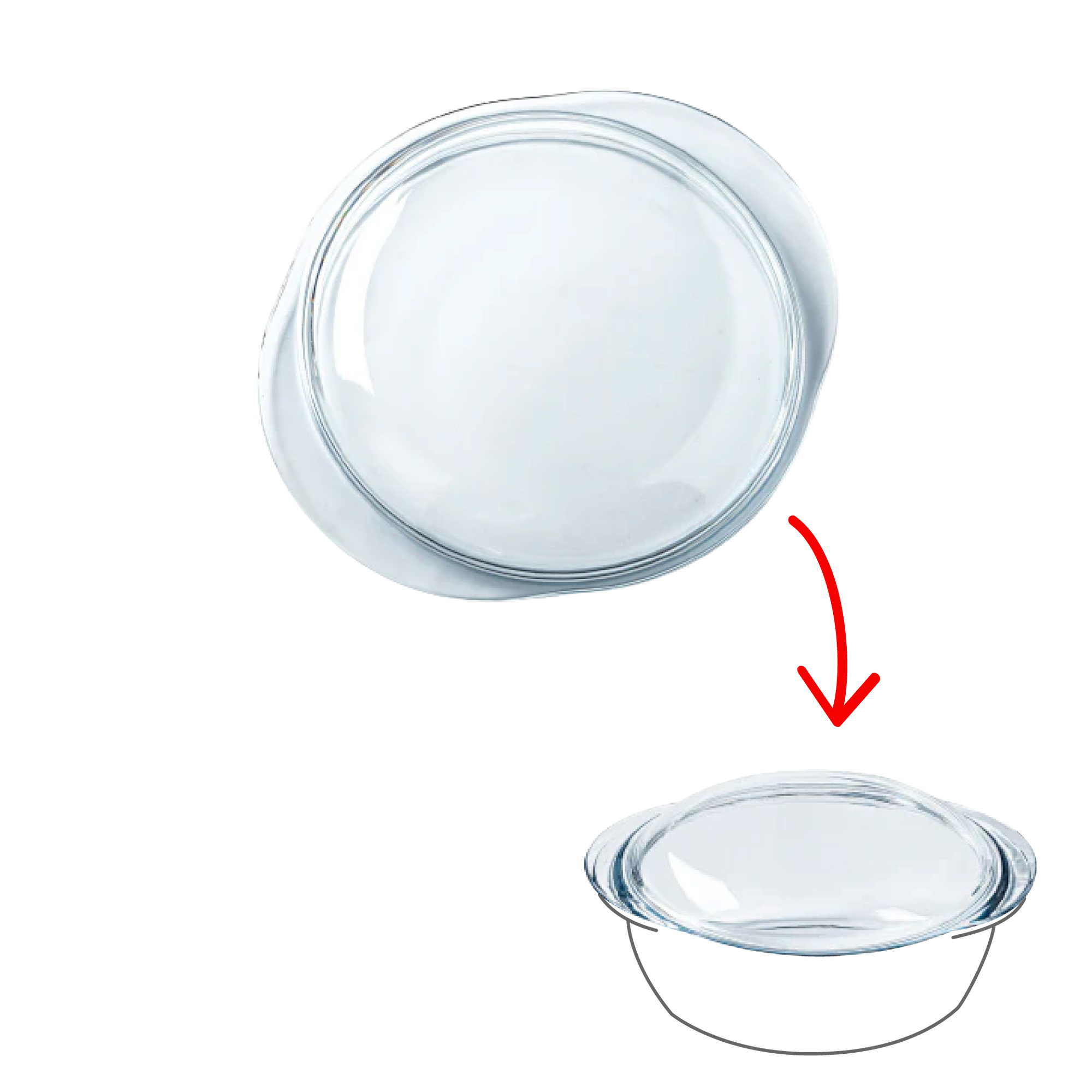 Vervangend deksel voor glazen braadpan Cocotte Ronde