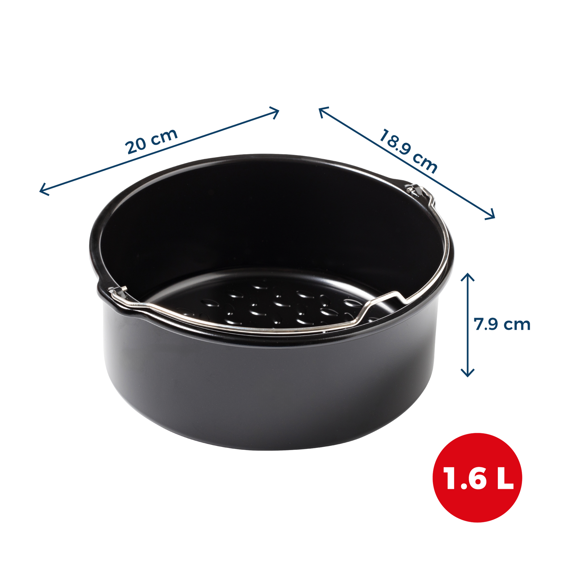 Plat rond en métal compatible air fryer