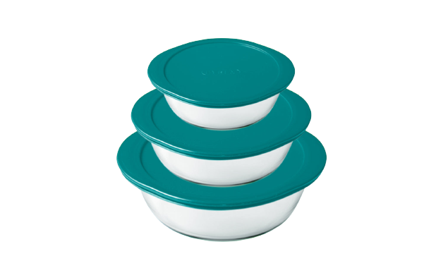 Set di 3 piatti rotondi in vetro con coperchio - Cook & Store