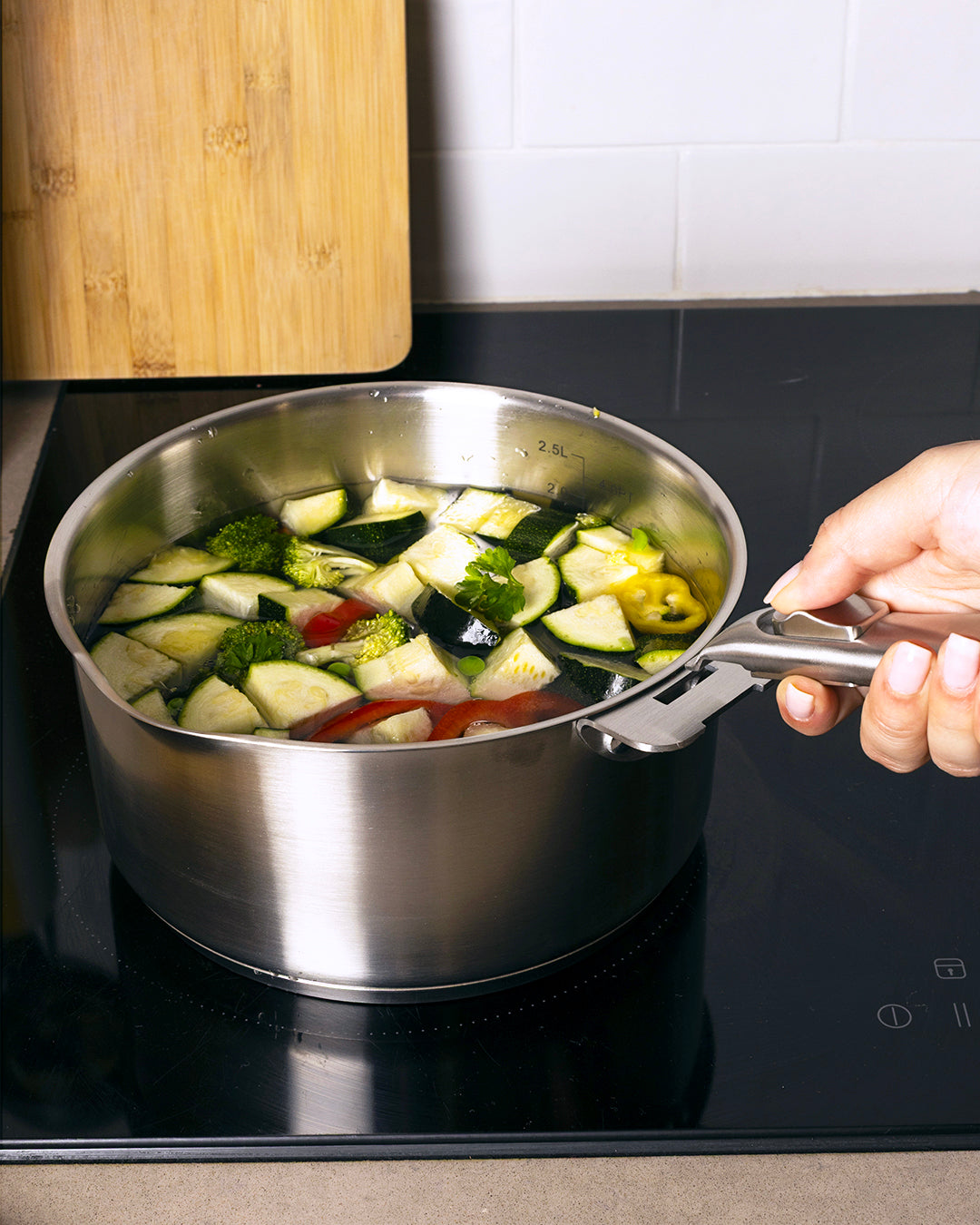 Pentola in acciaio inossidabile con manico rimovibile - Infinity