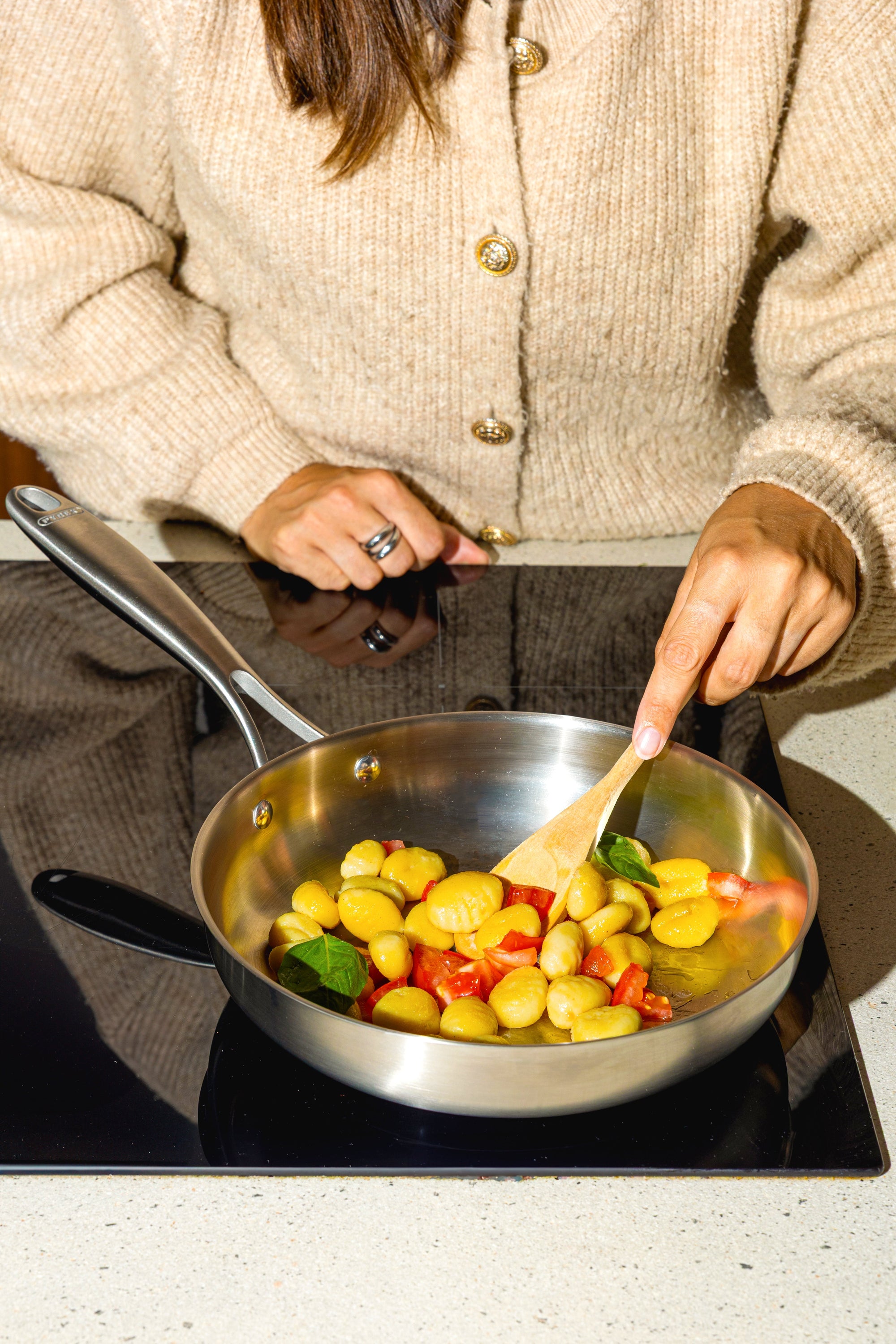 Stainless steel frying pan with fixed handle - Infinity