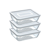 Set di 3 piatti rettangolari in vetro con coperchi - Cook & Freeze