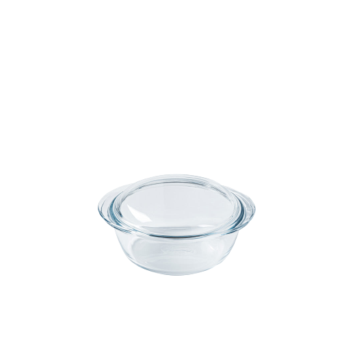 Multi-purpose round glass casserole - 4 IN 1 range