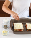 Rectangular metal baking dish with easy grip - asimetriA