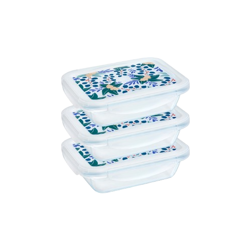 [Limited Edition] Cook & Go - Set of 3 Glass Lunch Boxes with Airtight Lid