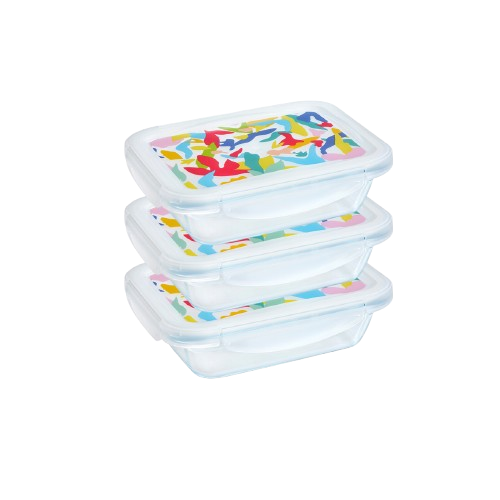 [Limited Edition] Cook & Go - Set of 3 Glass Lunch Boxes with Airtight Lid