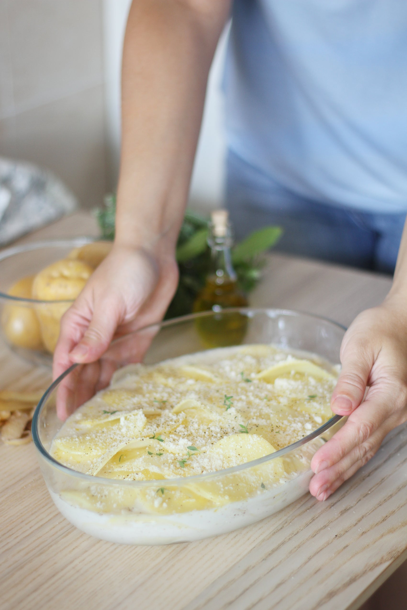 Ovale Ofenschale aus Glas