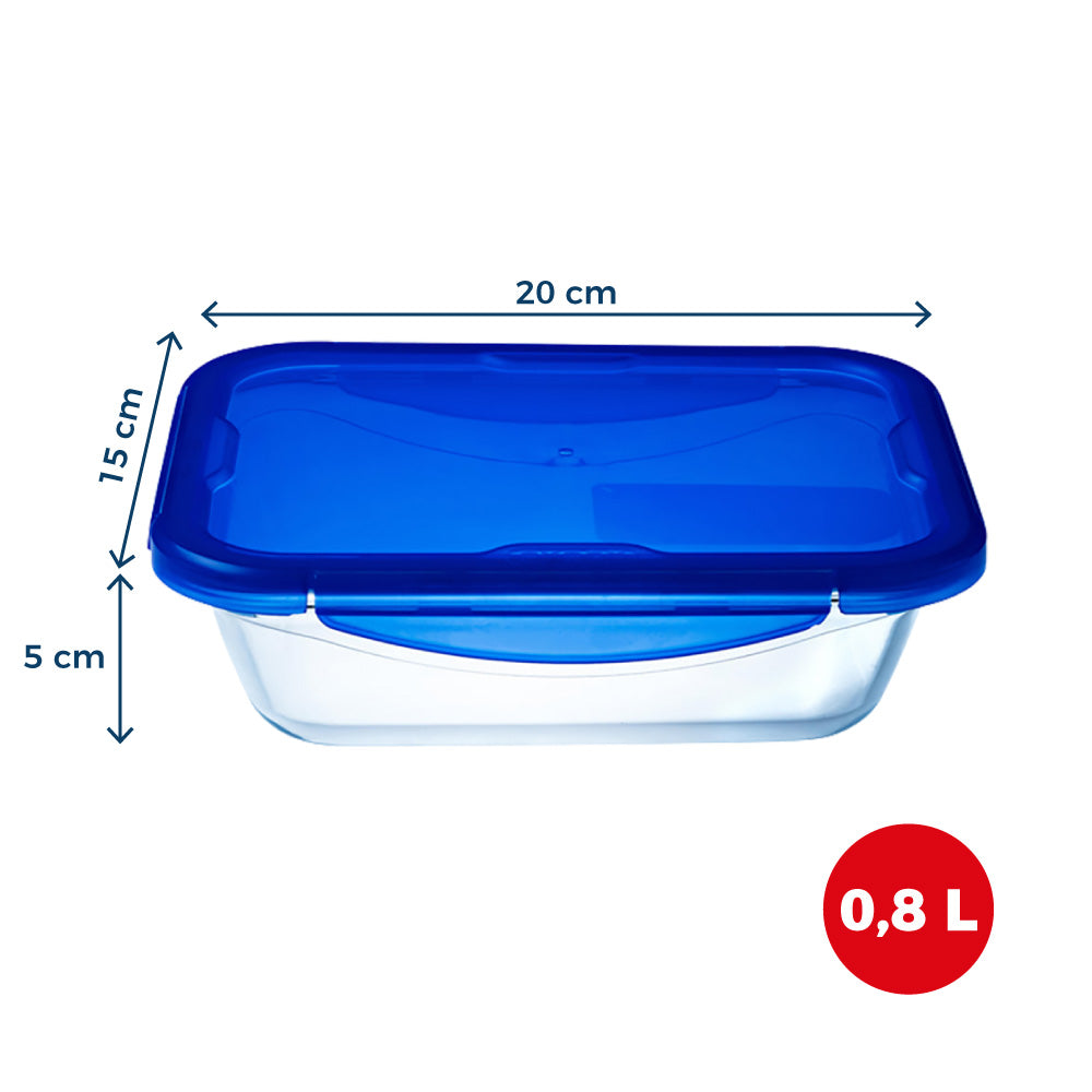 Cook&Go - Rechteckige, wasserdichte Aufbewahrungsdose aus Glas