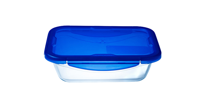 Cook&Go - Caja rectangular de cristal hermética para guardar alimentos