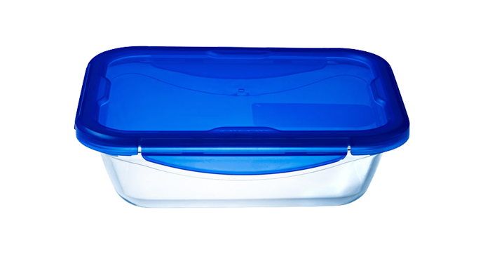 Cook&Go - Caja rectangular de cristal hermética para guardar alimentos