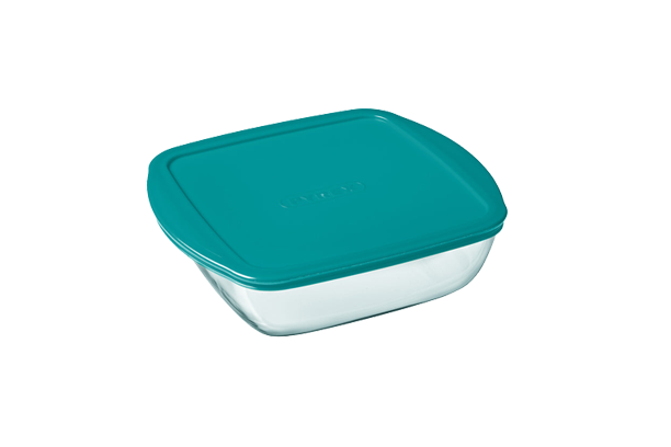 NUTRIUPS Glazen vierkante braadpan met deksel, mini glazen braadpan NUTRIUPS Glazen vierkante braadpan met deksel, mini glazen braadpan