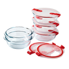 Cook & Heat - 5er-Set Vorratsdosen aus Glas mit Dampfventildeckel