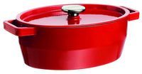 SlowCook Cast iron red oval Casserole - compatible with oven and induction hobs