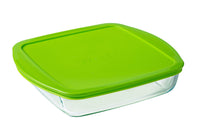 Cook & Store Glass Square Dish shallow version High resistance with lid