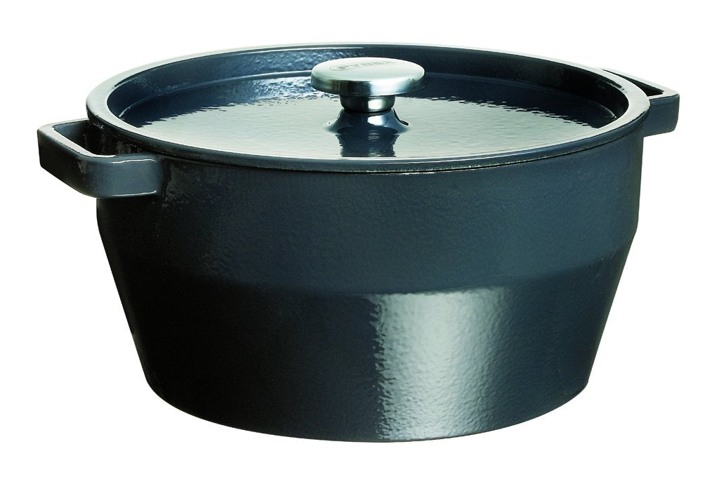 SlowCook Cast iron grey Round Casserole - compatible with oven and induction hobs - 28 cm