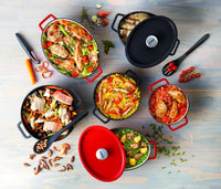SlowCook Cast iron grey oval Casserole - compatible with oven and induction hobs - 33 cm