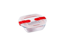 Cook & Heat Square glass food container with patented microwave safe lid