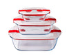 Cook & Heat Square glass food container with patented microwave safe lid